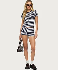 Edikted Women's Irena Striped Button Up Knit Top