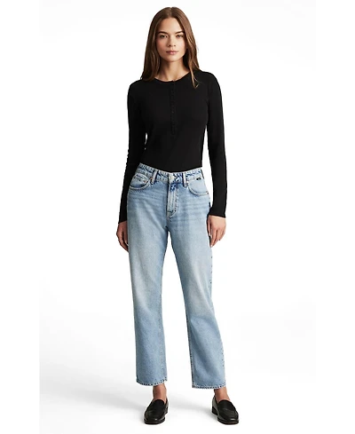 Mavi Jeans Women's Savannah High Rise Straight Leg Lt Brushed Classic Denim