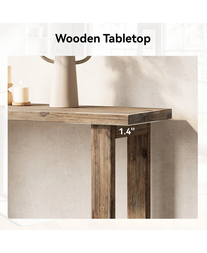 Tribesigns Solid Wood Console Table, 70.9-Inch Extra Long Wooden Sofa Table Behind Couch