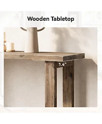 Tribesigns Solid Wood Console Table, 70.9-Inch Extra Long Wooden Sofa Table Behind Couch