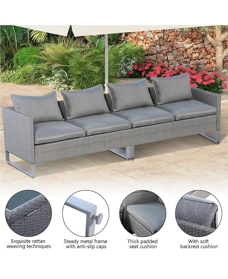 Slickblue Outdoor Patio Furniture 2-Piece Sofa Set with Cushions