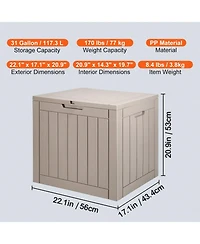 Sugift Outdoor Storage Box 31 Gallon Resin Deck Box Backyard Outside Toy and Towel Storage