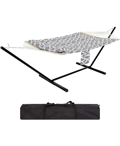 gaomon Double Hammock with Stand, Portable Hammock with Reinforced Steel Frame and Storage Bag, 450 Lb Capacity