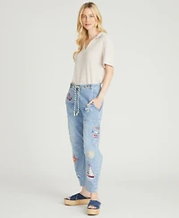 Driftwood Women's Twyla Going Coastal Wide-Leg Barrel Jeans