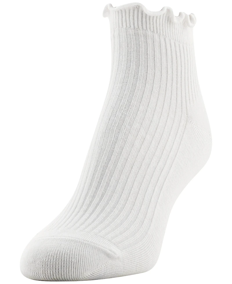Gold Toe Women's Rib Lettuce Edge Quarter Socks, 6-Pack