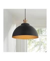 Possini Euro Design Araceli Metal Pendant Light 16inch Wide Modern Dome Shade for Dining Room House Foyer Kitchen Island