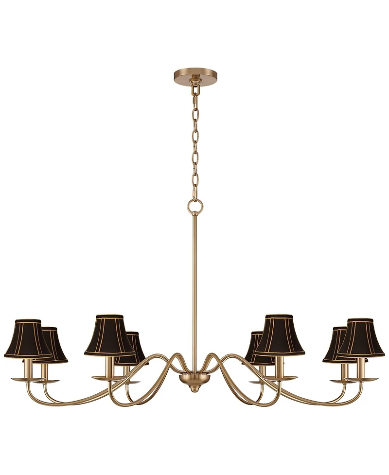 Franklin Iron Works Marinec 42inch Wide Soft Gold 8-Light Chandelier with Shades