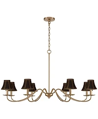 Franklin Iron Works Marinec 42inch Wide Soft Gold 8-Light Chandelier with Shades