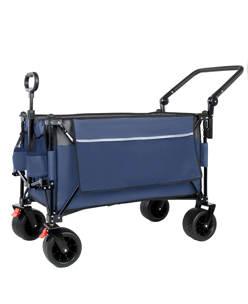 Streamdale Furniture Multi-Functional Folding Wagon Cart with Canopy All-Terrain Wheels 480lbs Cap