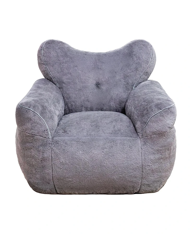 Streamdale Furniture Faux Fur Heart-Shaped Bean Bag Chair for Adults