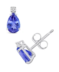 Tanzanite (3/4 ct. t.w.) & Diamond Accent Stud Earrings in 14k White Gold