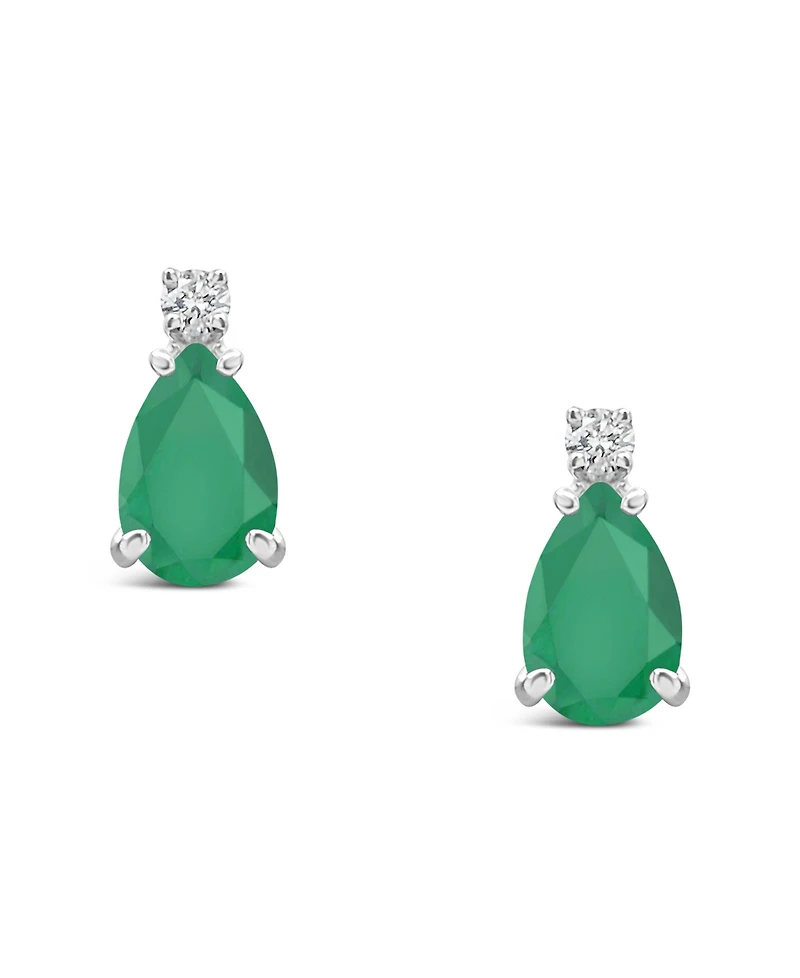 Sapphire (1-7/8 ct. t.w.) & Diamond Accent Stud Earrings 14k White Gold (Also Emerald Ruby)