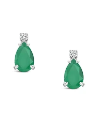 Sapphire (1-7/8 ct. t.w.) & Diamond Accent Stud Earrings 14k White Gold (Also Emerald Ruby)