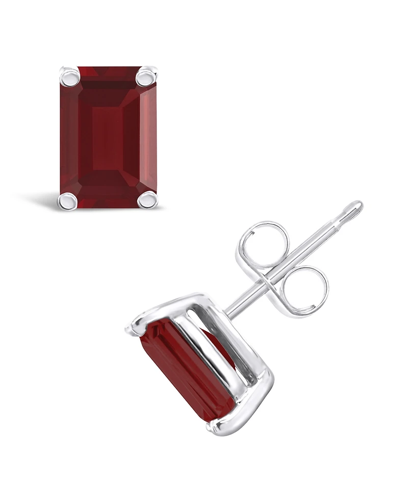 Garnet (1-1/2 ct.t.w) Stud Earrings 14K in White Gold or 14K Yellow Gold