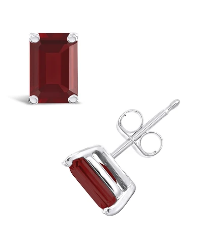 Garnet (1-1/2 ct.t.w) Stud Earrings 14K in White Gold or 14K Yellow Gold