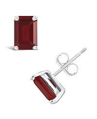 Garnet (1-1/2 ct.t.w) Stud Earrings 14K in White Gold or 14K Yellow Gold