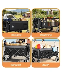 Streamdale Furniture 52-inch Heavy-Duty Foldable Utility Wagon 560lbs Capacity Collapsible Design