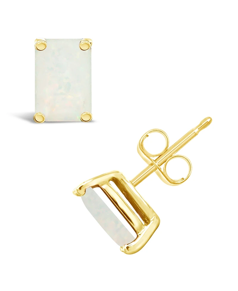 Opal (5/8 ct. t.w.) Stud Earrings 14K Yellow Gold or White