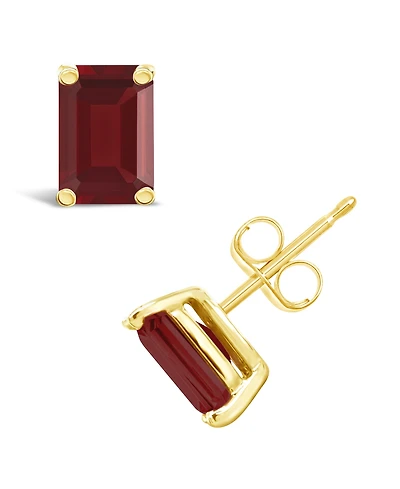 Garnet (1-1/2 ct.t.w) Stud Earrings 14K White Gold or Yellow