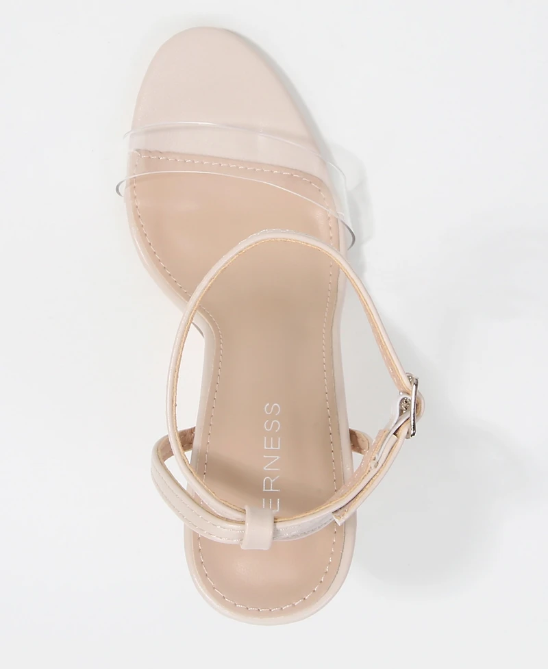 Berness Women's Nature Clear Strap Heel Sandals