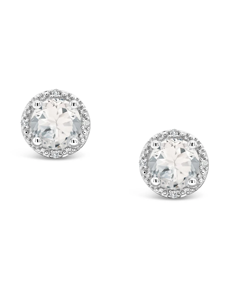White Topaz (2 ct. t.w.) and Diamond Accent Stud Earrings in Sterling Silver