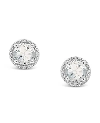 White Topaz (2 ct. t.w.) and Diamond Accent Stud Earrings in Sterling Silver