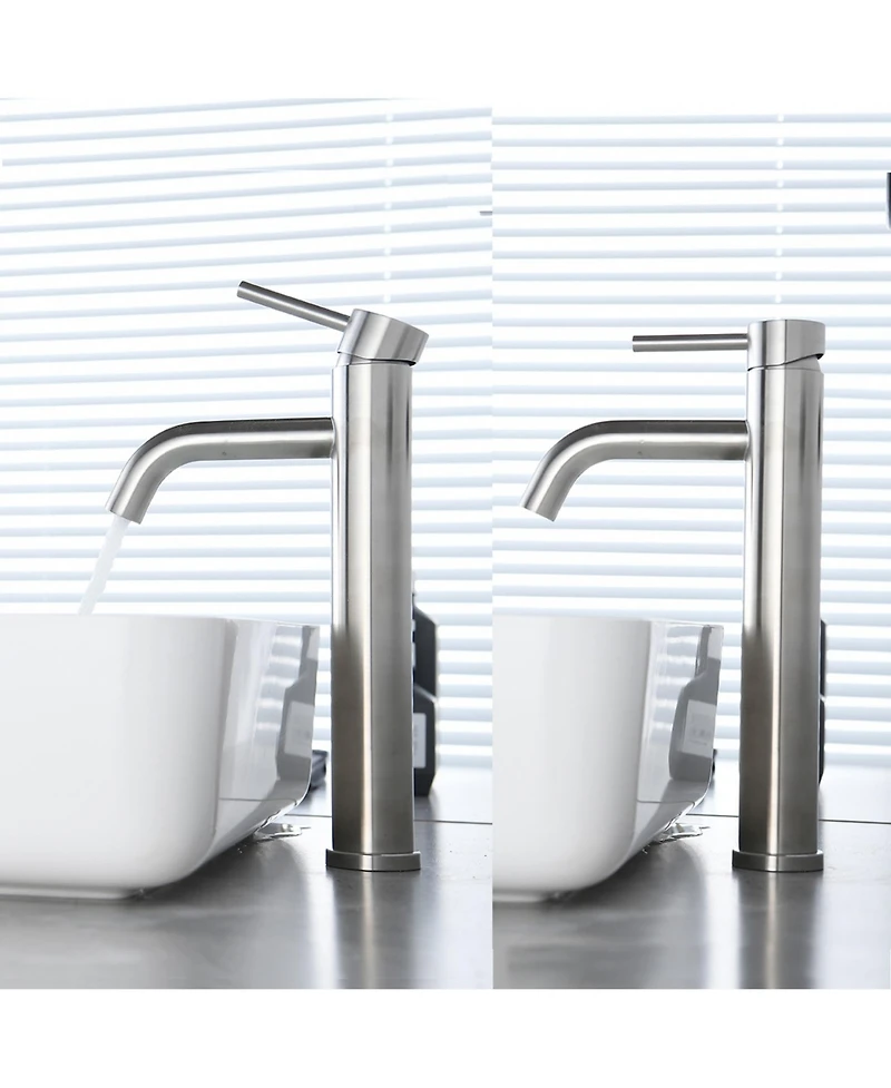 Phying Modern Brushed Nickel Bathroom Faucet Single Hole Single Handle Vanity Sink Faucet for Bathroom Home Decoration