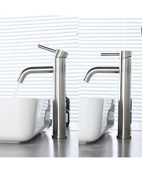 Phying Modern Brushed Nickel Bathroom Faucet Single Hole Single Handle Vanity Sink Faucet for Bathroom Home Decoration