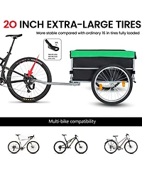 Streamdale Furniture Foldable Bicycle Cargo Trailer with 20inch Wheels and Removable Cover