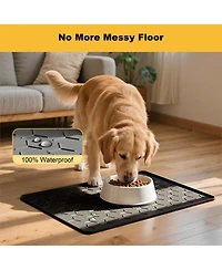 Aronkl Silicone Pet Feeding Mat Waterproof Non-Slip Raised Edge Easy Clean for Dogs Cats