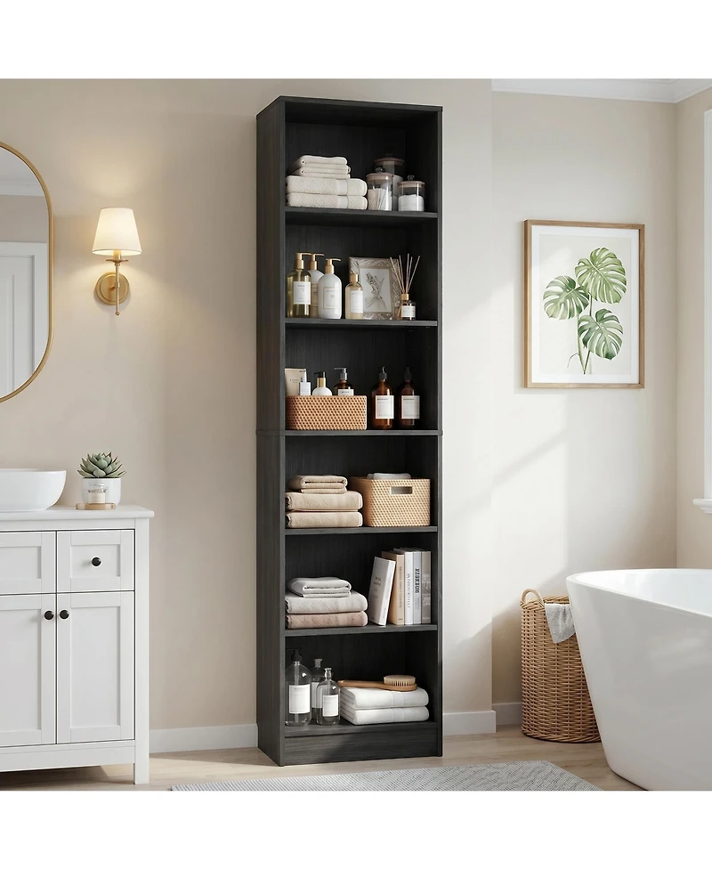 Aheaplus Closet Cabinet with 5 Shelves, Open Storage Small-Space