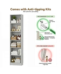 Aheaplus Closet Cabinet with 5 Shelves, Open Storage Small-Space