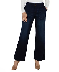 Liverpool Los Angeles Women's Patch Pocket Wide-Leg Jeans