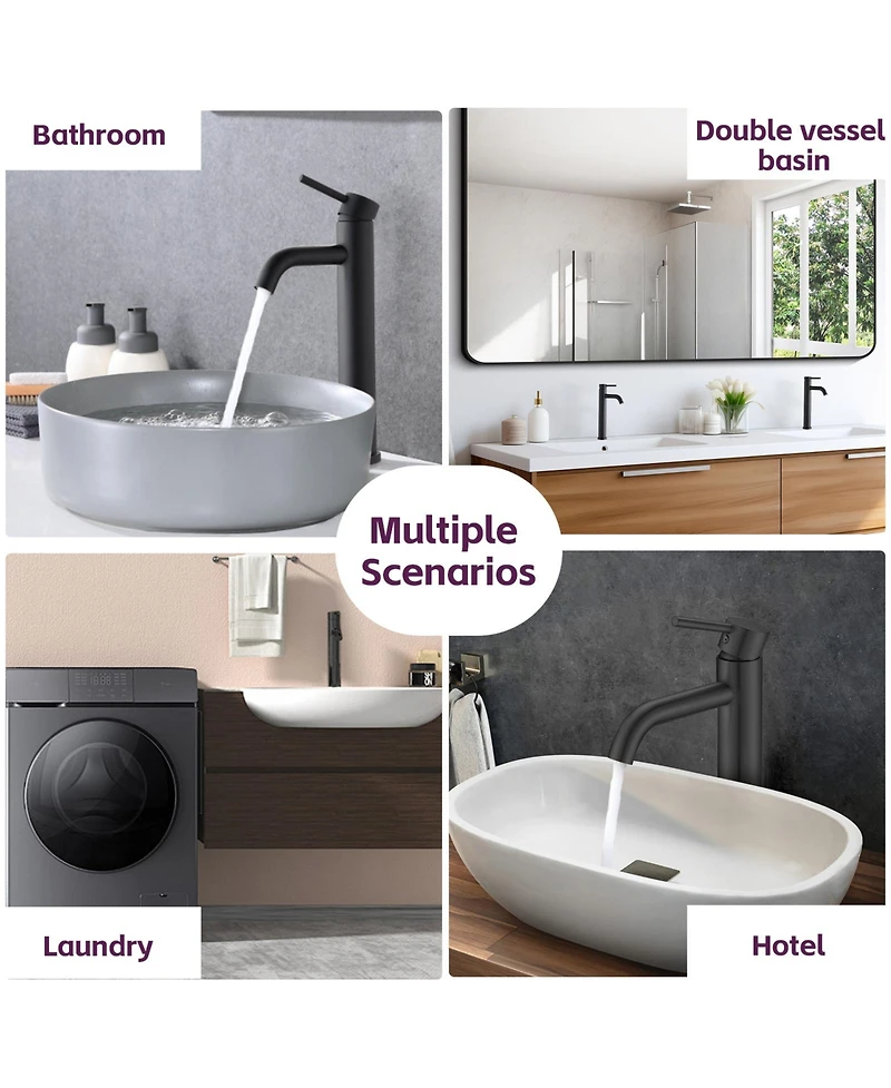 Midola Bathroom Modern Tall Faucets Single Handle One Hole Lavatory Bathroom Sink Faucet for Bathroom