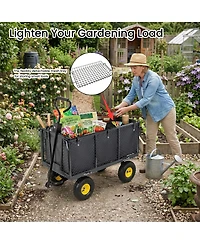 Streamdale Furniture 3-in-1 Oversized Steel Garden Cart 880lbs Capacity Utility Cart with Liner