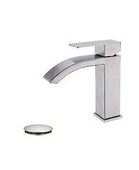 Midola Waterfall Spout Bathroom Sink Single Handle Faucet with Pop-Up Drain (with Overflow)