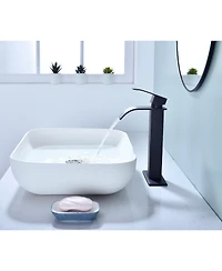 Phying Waterfall Spout Bathroom Sink Single Handle Faucet with Pop-Up Drain