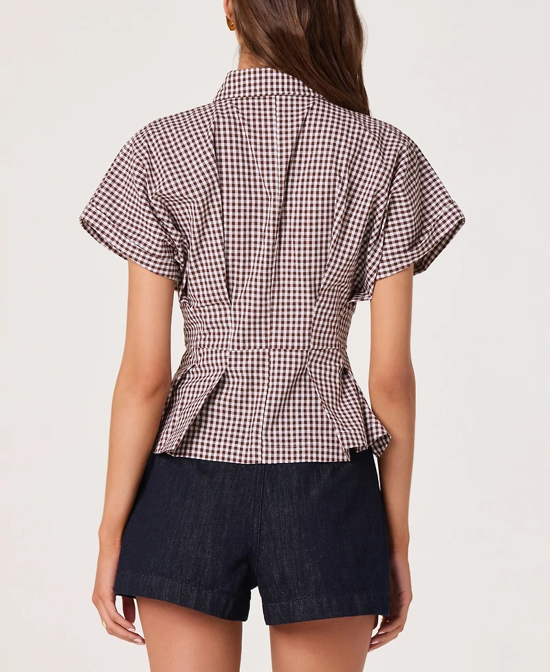 Astr the Label Women's Collared Short-Sleeve Top