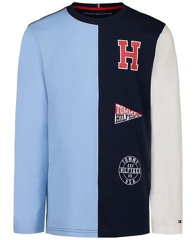 Tommy Hilfiger Boys' 2T-7 Stacked Logo Long-Sleeve T-Shirt