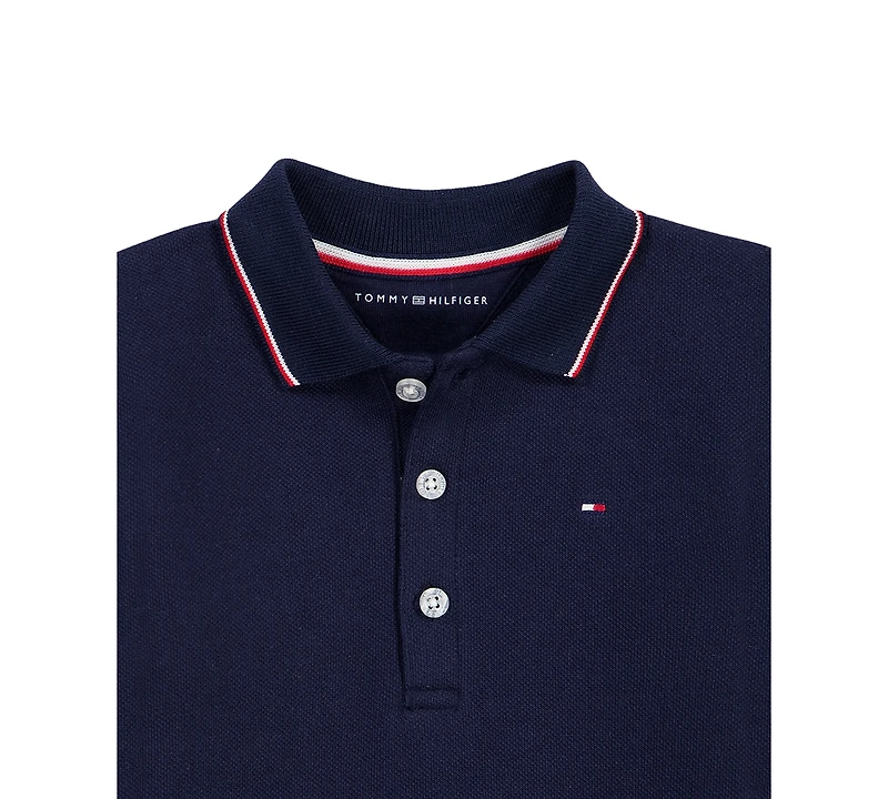 Tommy Hilfiger Baby Boys' Collared Long-Sleeve Button-Placket Knit Coverall