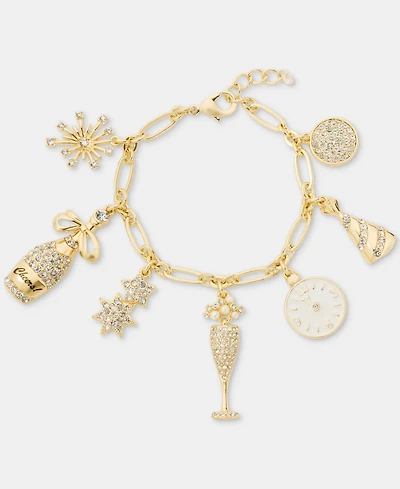 Holiday Lane Nye Gold-Tone Charm Bracelet, Macy's Exclusive