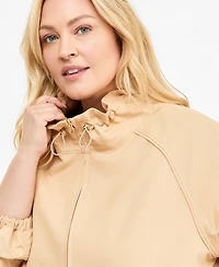 On 34th Trendy Plus Size Drawstring-Hem Utility Jacket, Macy's Exclusive