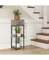 Gouun 3-Tier Tall Metal Plant Stand with Drawer and Anti-Tipping Devices