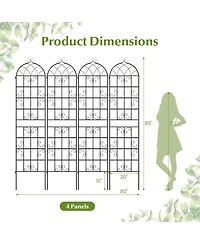 Gouun 4-Pack Heavy Duty Metal Garden Trellis 86 x 20 in for Climbing Plants