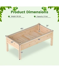 Gouun Wooden Raised Garden Bed Set of 2 with Legs Elevated Fir Wood Planter Box