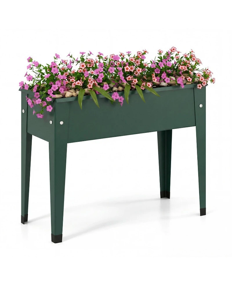 Gouun Elevated Metal Raised Garden Bed with Legs Outdoor Gardening Box