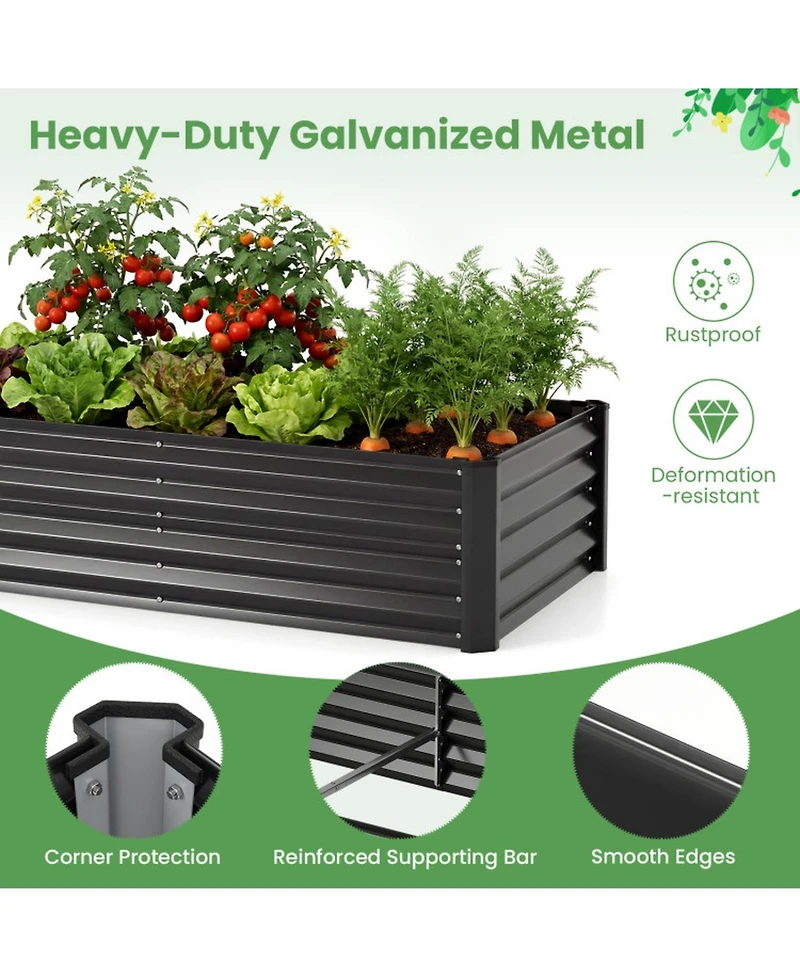 Gouun 4 x 2 x 3 ft Small Galvanized Raised Garden Bed with Greenhouse Cover