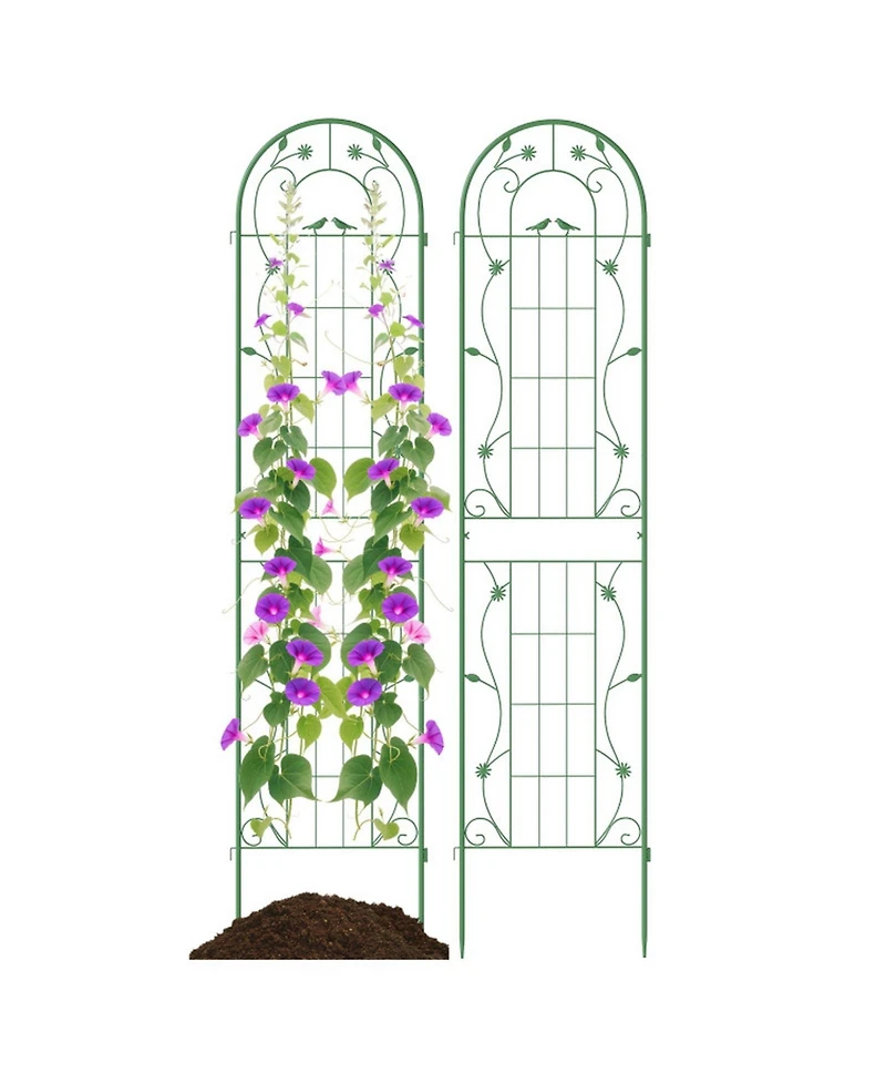 Gouun 86.5-Inch Metal Garden Trellis for Climbing Plants, Set of 2