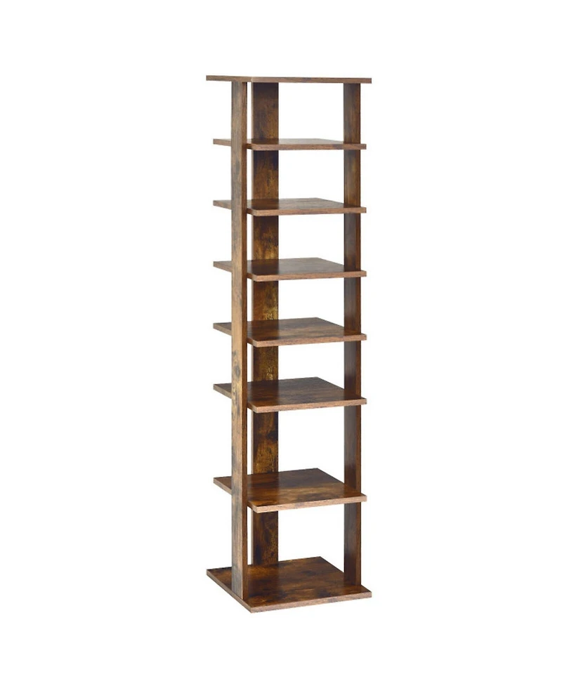 Gouun 7-Tier Vertical Wooden Shoe Rack Space-Saving Organizer for Front Door