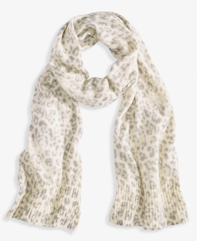 Charter Club Leopard Cashmere Ribbed Muffler, Macy's Exclusive
